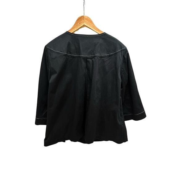 Bob Mackie Wearable Art‎ Jacket 1X Black Pink Sparkle 3/4 Sleeve Open Front Glam - Picture 4 of 9